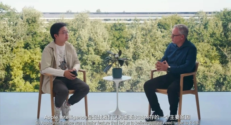 苹果硬件技术高级副总裁 Johny Srouji:Apple 智能促使 iPhone 16 系列手机全系标配 8GB 内存